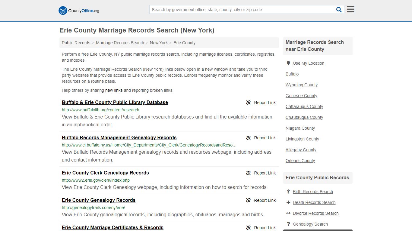 Marriage Records Search - Erie County, NY (Marriage ...