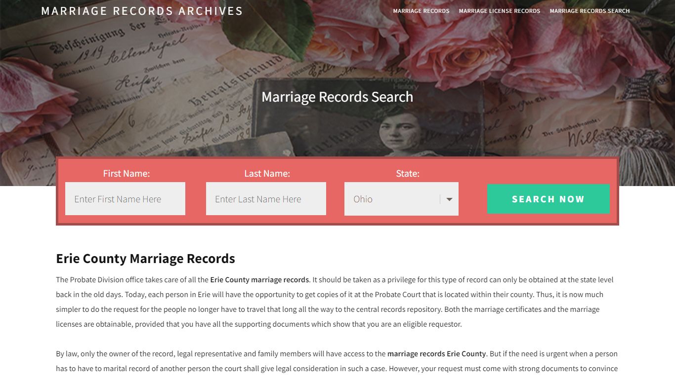 Erie County Marriage Records | Enter Name and Search | 14 ...